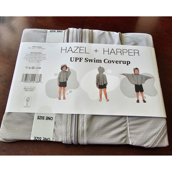 HAZEL + HARPER UPF Swim Coverup Gray Full Zipper 2T-4T Unisex - Picture 5 of 10